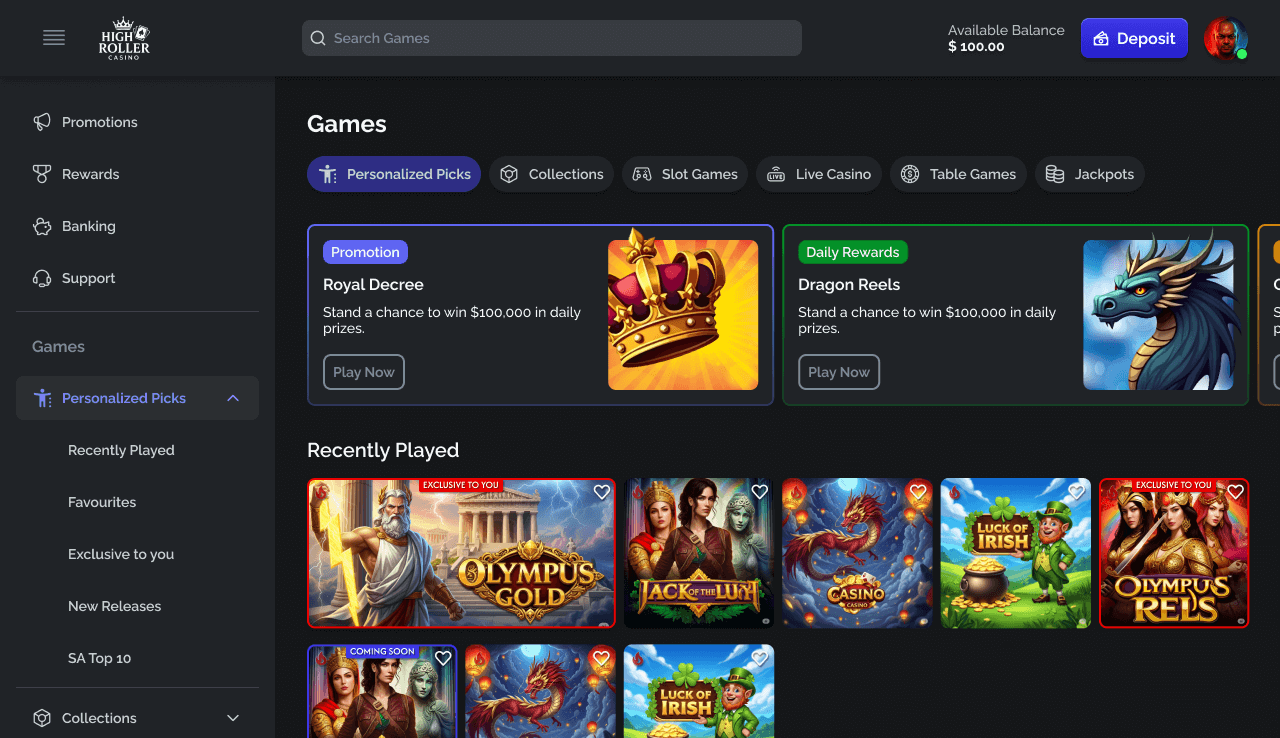 Casino Lobby Features