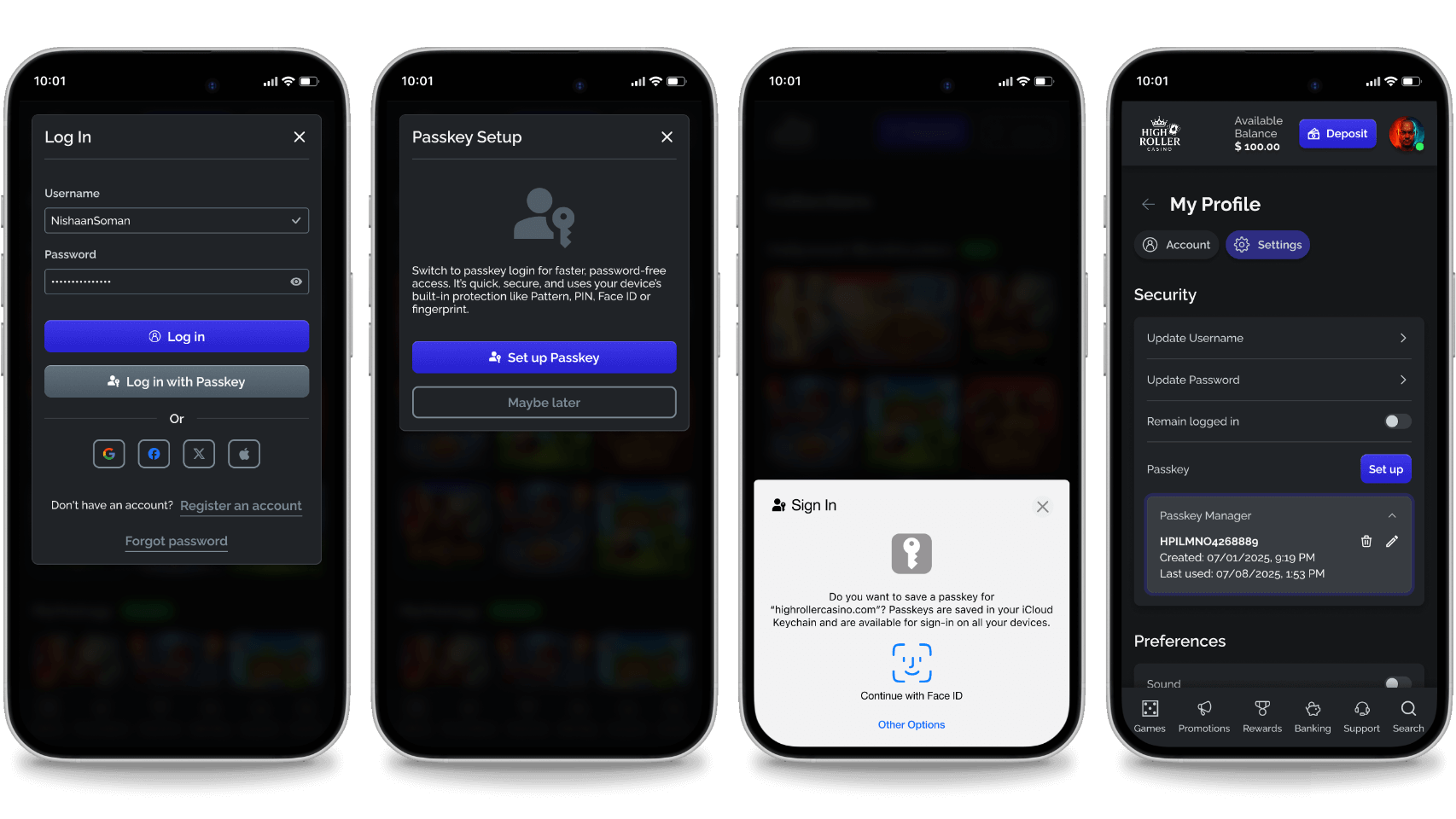 Passkey Adoption in Casino Lobby
